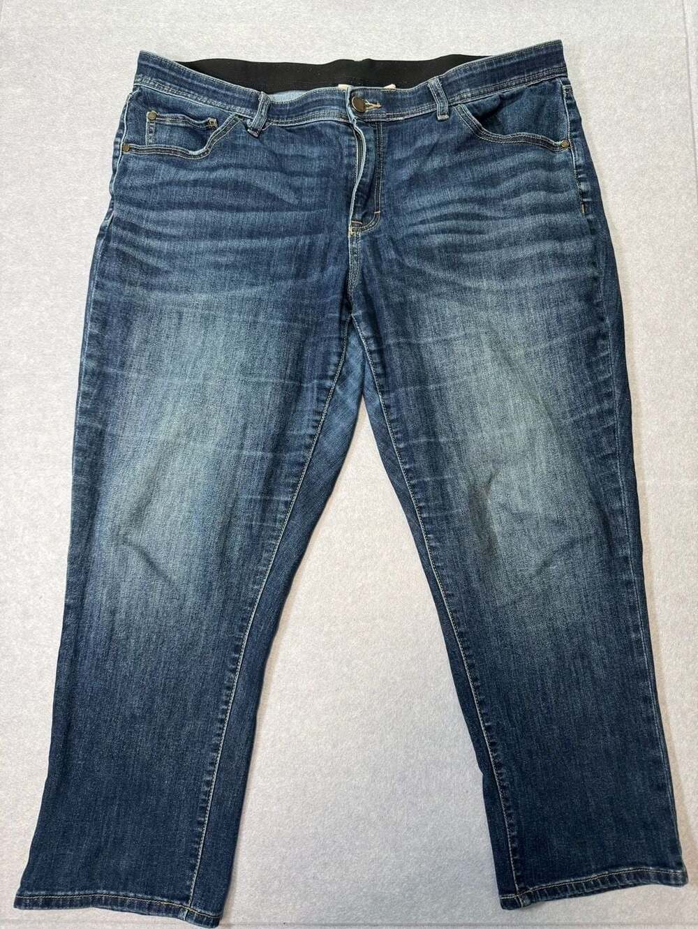 EVRI Women's Capri Jeans Dark Wash Stretch Size 18W